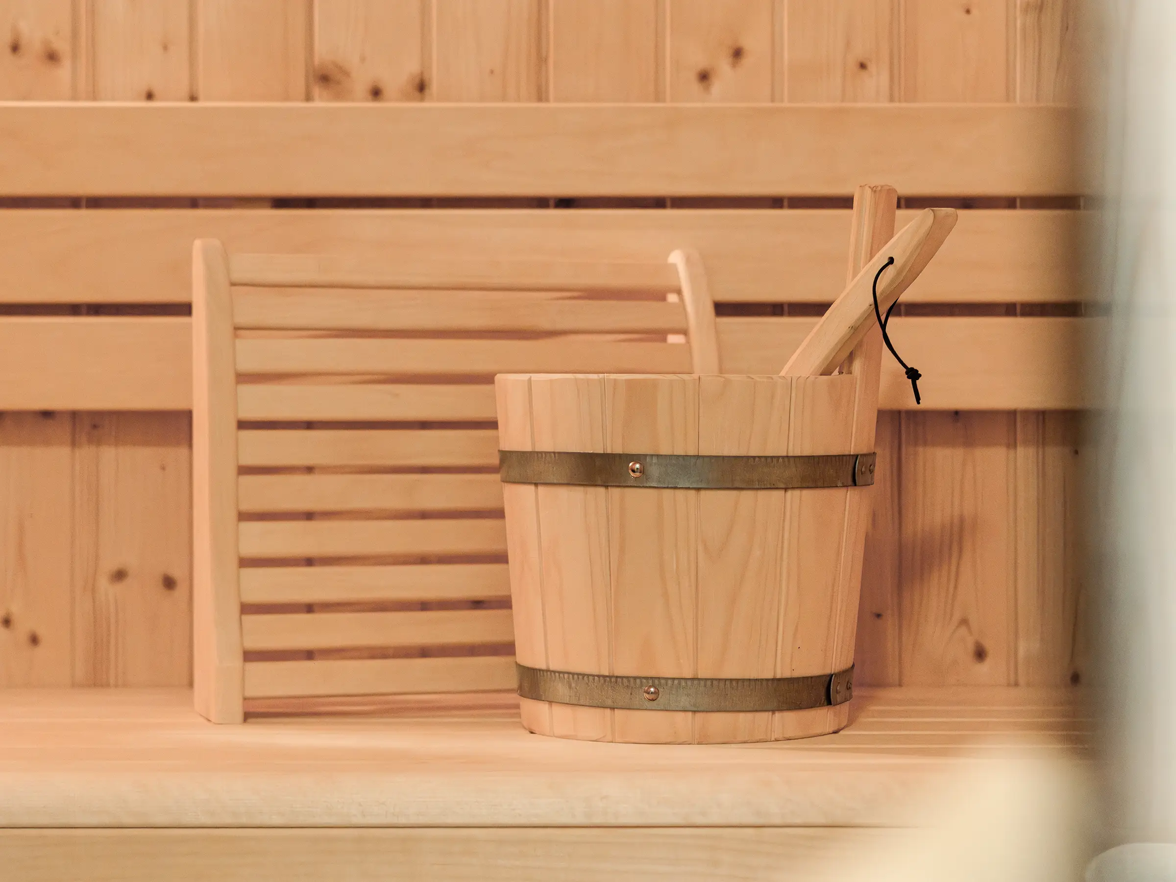 Detailaufnahme aus der Sauna in der Ferienwohnung